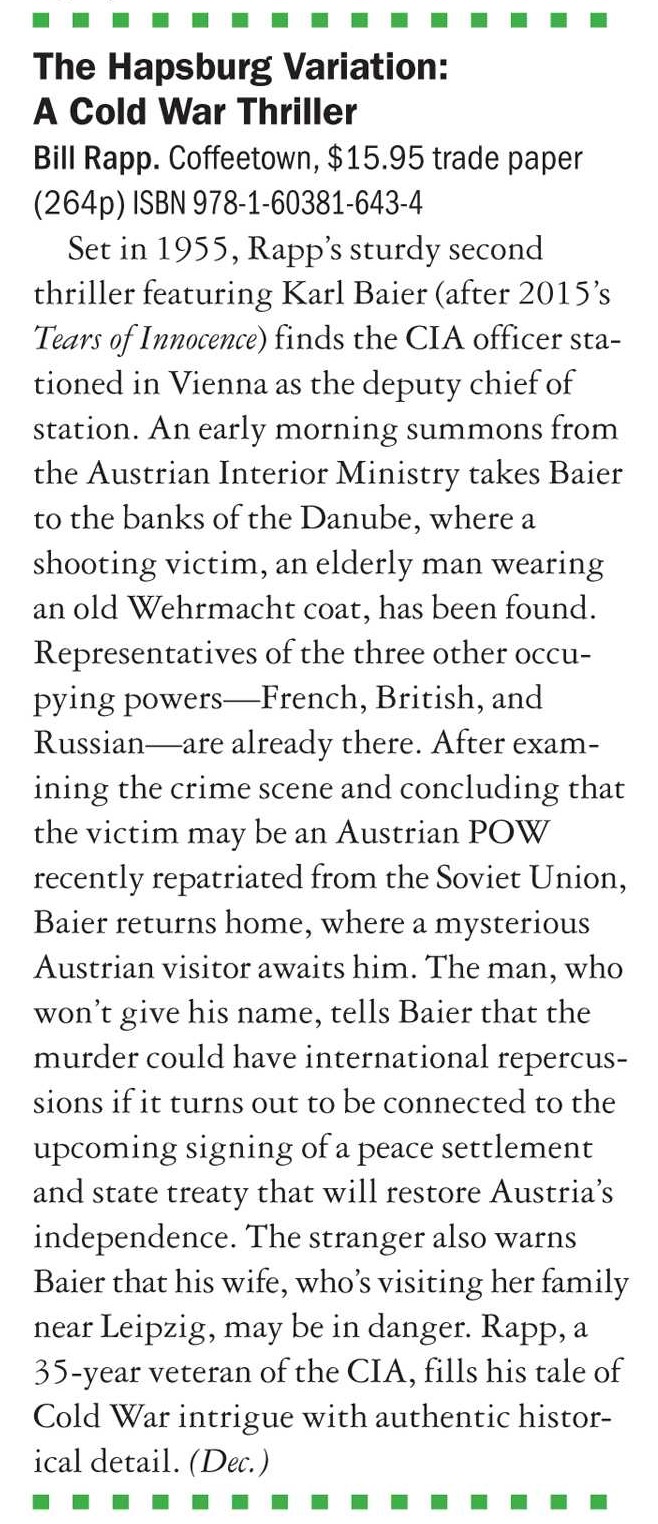 HapsburgVariation_PublishersWeeklyReview